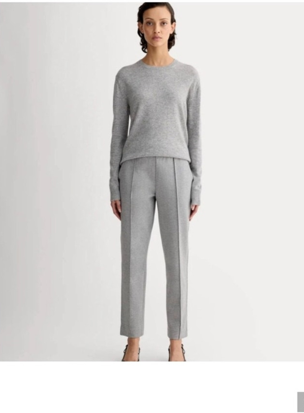 Everlane NEW Women's Heather Gray The Dream Pintuck Pants Size X-Small